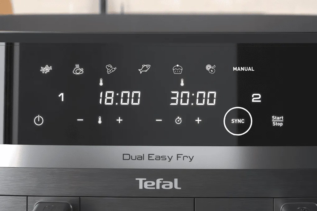 Teplovzdušná fritéza Tefal Dual XXL Easy Fry EY942HE0 Čierna