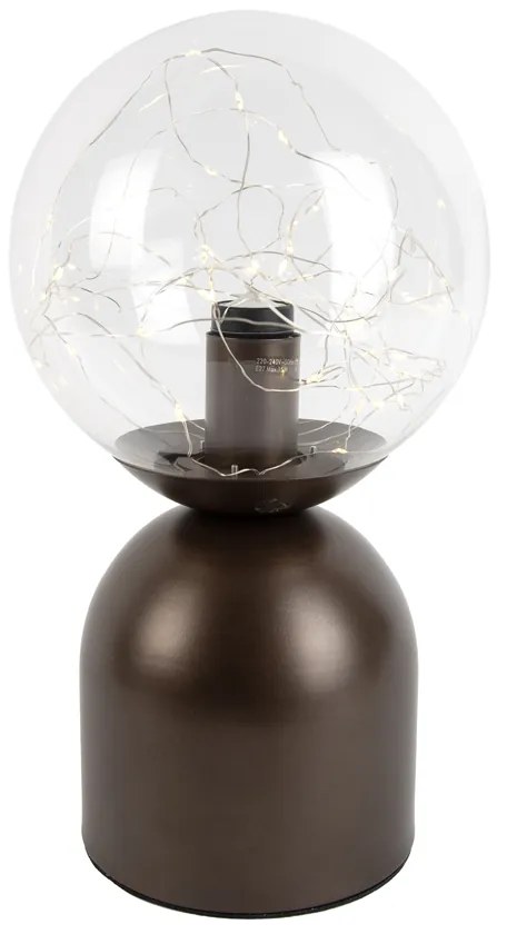 Stolná lampa Hotel Chic tmavý bronz s čírym sklom vrátane svetelnej šnúry E27 - Pallon Trend