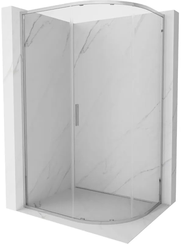 Mexen Exo, asymetrický sprchovací kút s posuvnými dverami 120 x 90 cm, 6mm číre sklo, chrómový profil, 8131-120-090-01-00