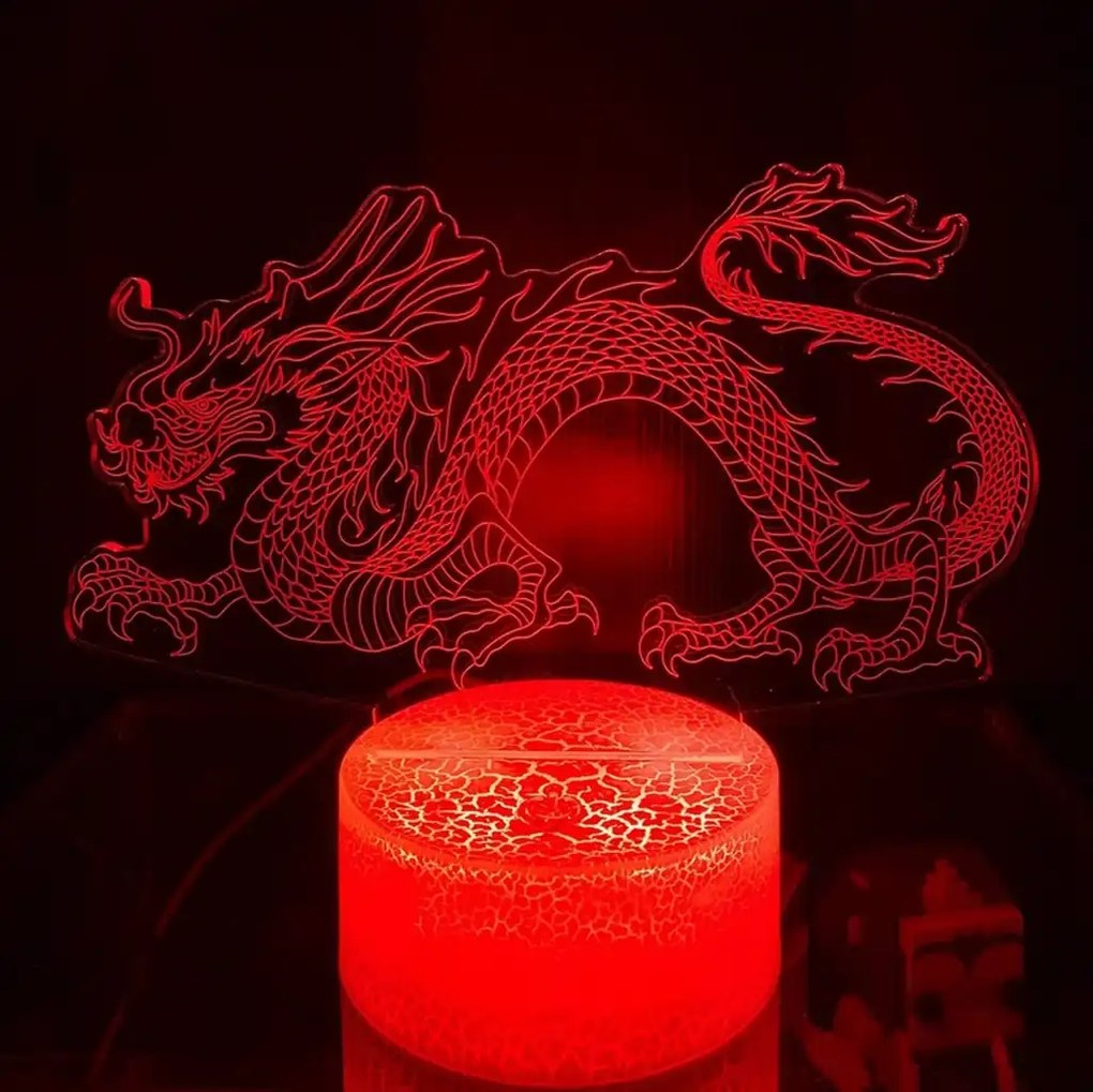 3Dmix 3DL-BTC086 – 3D LED nočná lampa - Drak (Bluetooth reproduktor - farba čierna)