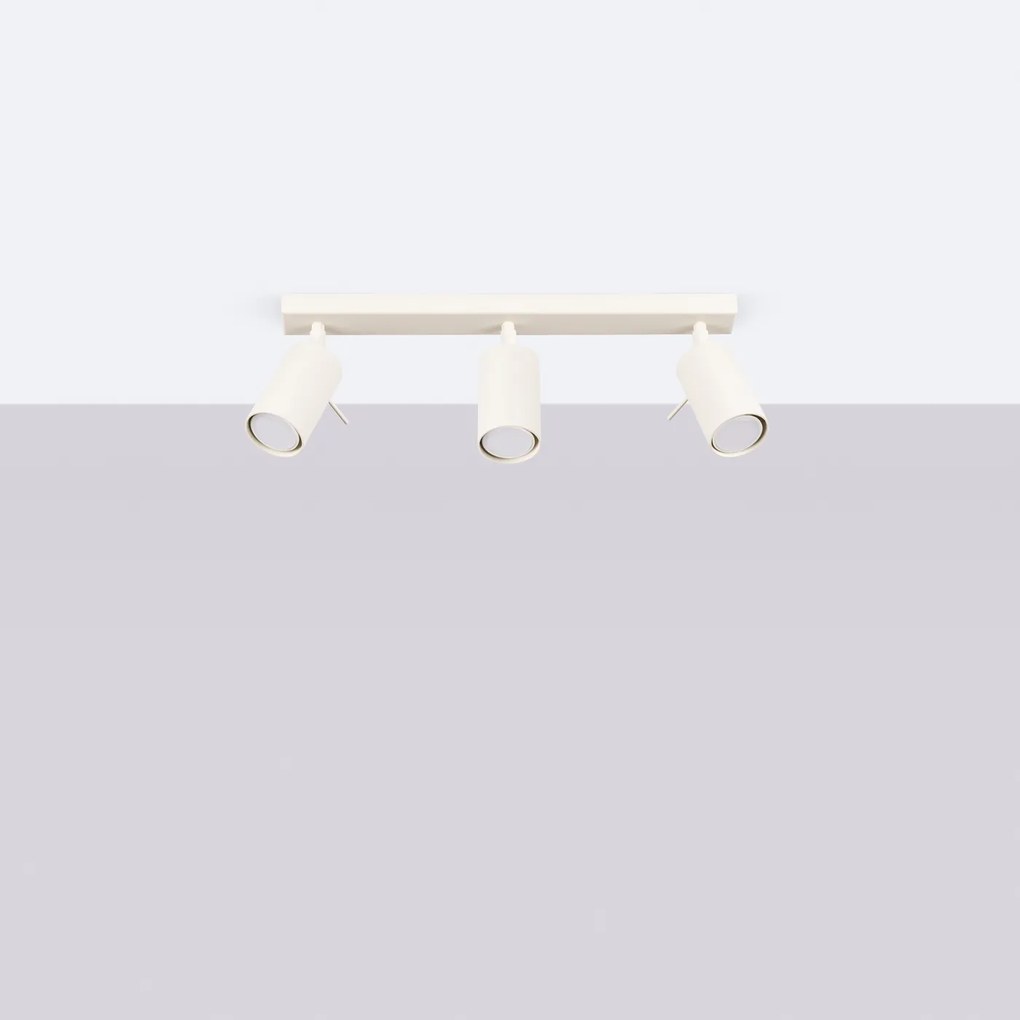 Bodové svietidlo Ring, 3x béžové kovové tienidlo, (možnosť polohovania)