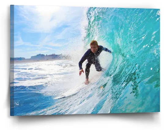 Sablio Obraz surfista na vlne - 90x60 cm