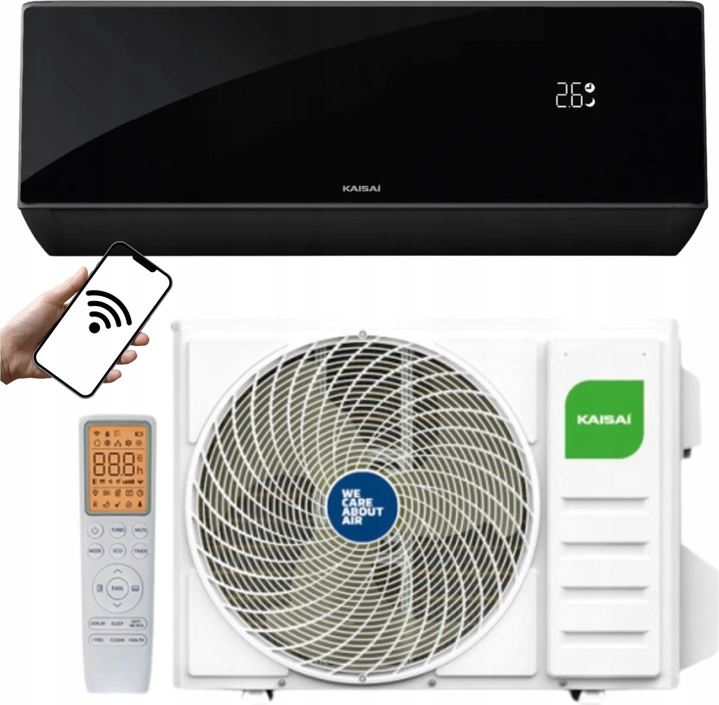 Nástenný klimatizátor Kaisai Pro Heat+ 3,5 kW Black Ohrievanie Eev Hepa Wifi