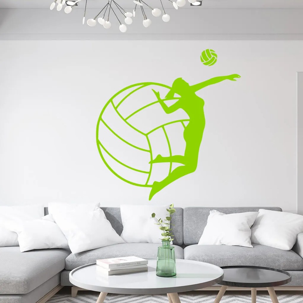 Veselá Stena Samolepka Volejbalistka Farba: oranžová, Veľkosť: 100 x 104 cm