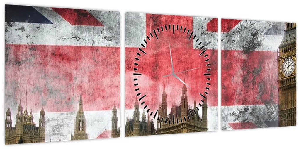 Obraz - Londýn (s hodinami) (90x30 cm)