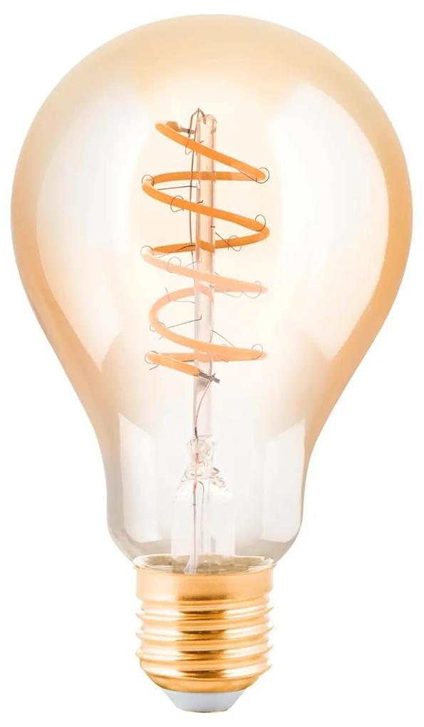 EGLO Retro stmievateľná filamentová LED žiarovka, E27, A75, 4W, 245lm, 2200K, teplá biela, jantárová