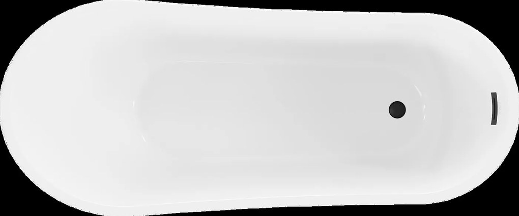 Mexen Alta, voľne stojaca vaňa 170 x 75 cm + čierna odtoková zátka a prepadový otvor, čierna - biela, 52141707575-B