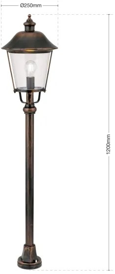 Orion AL 11K/360.44 - Vonkajšia lampa KENZO 1xE27/100W/230V IP44 bronz/patina