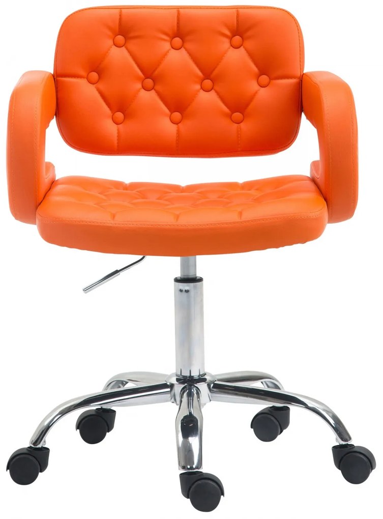 Design-Shop Pracovná stolička Dublin - koženka - Oranžová