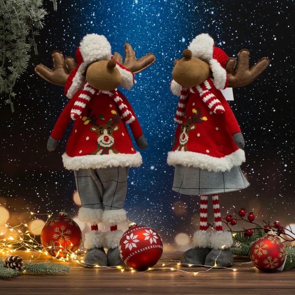 VIANOČNÁ FIGÚRKA REINDEER 52CM VIACFAREBNÁ