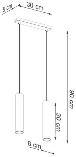Sollux SL.1241 - Luster na lanku LAGOS 2xGU10/10W/230V zlatá