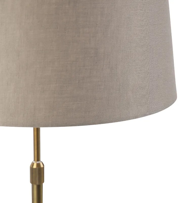 Stolná lampa bronzová s tienidlom z ľanu taupe 35 cm - Parte