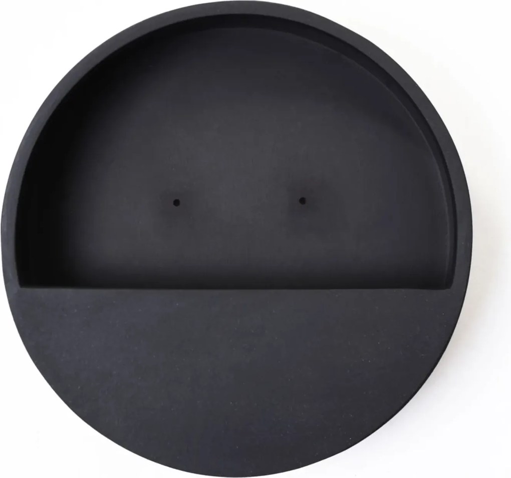 Kvetináč na stenu MURA, sklolaminát, Ø 30 cm, čierna