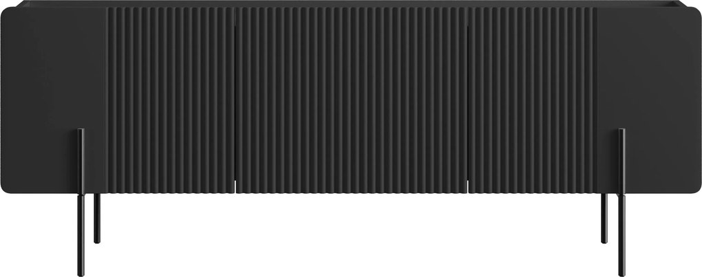 TV stolík Malmi 150 cm - čierny mat / čierna