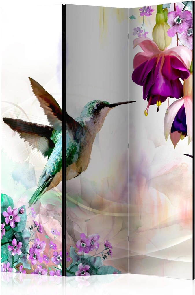 Paraván - Hummingbirds and Flowers [Room Dividers] 135x172