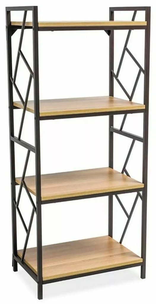 Regál Tablo 04 140 cm dub přírodní/černý