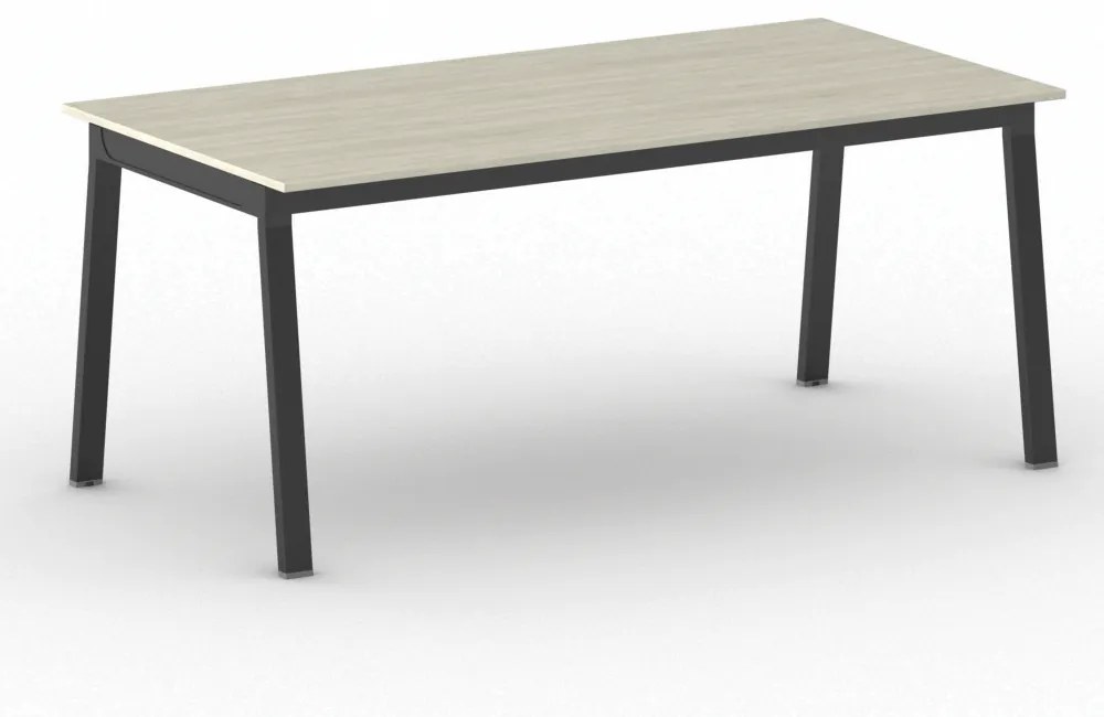 Kancelársky pracovný stôl PRIMO BASIC, čierna podnož, 1800 x 900 mm, dub prírodný