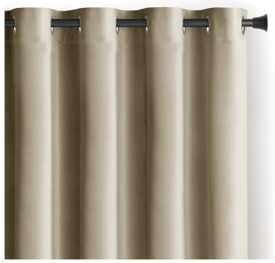 Hnedý/béžový zamatový dimout záves 140x270 cm Eyelets – Restilo