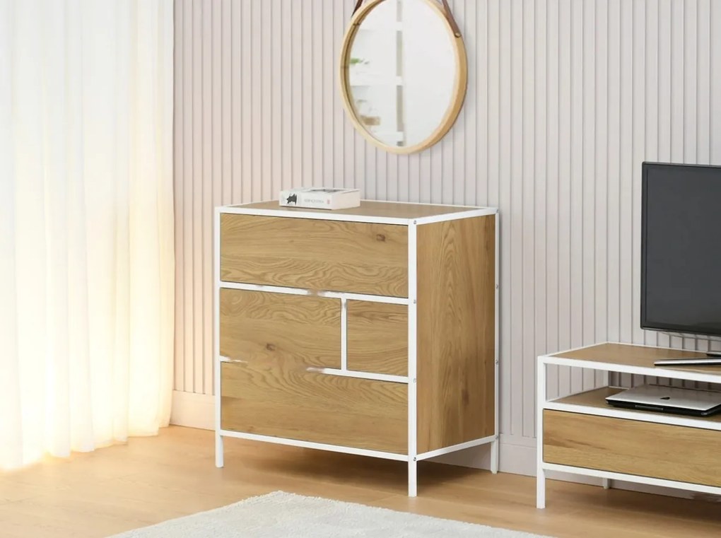 Komoda DOWD dub + biela 70 cm