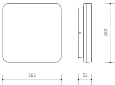 Panlux Prisadené LED svietidlo Verona Square Smart biela, 28,3 x 28,3 cm, IP54