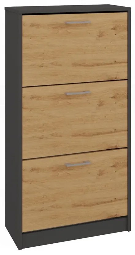 Botník (skrinka na topánky) Permanente 1 (antracit + dub artisan). Akcia -22%. Vlastná spoľahlivá doprava až k Vám domov. 1132588