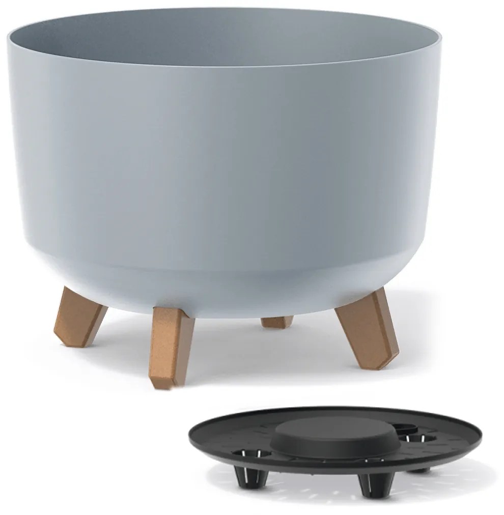 Plastový kvetináč na nožičkách DGRL350 33,9 cm - svetlosivá