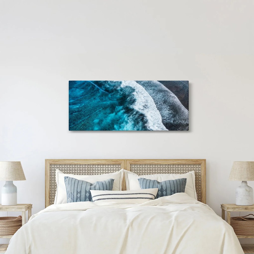 Obraz - Vlny na mori (120x50 cm)