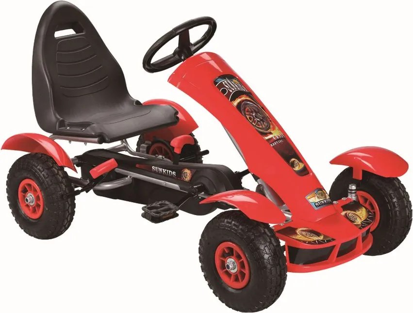 LEAN CARS Pedálová motokára F618, červená