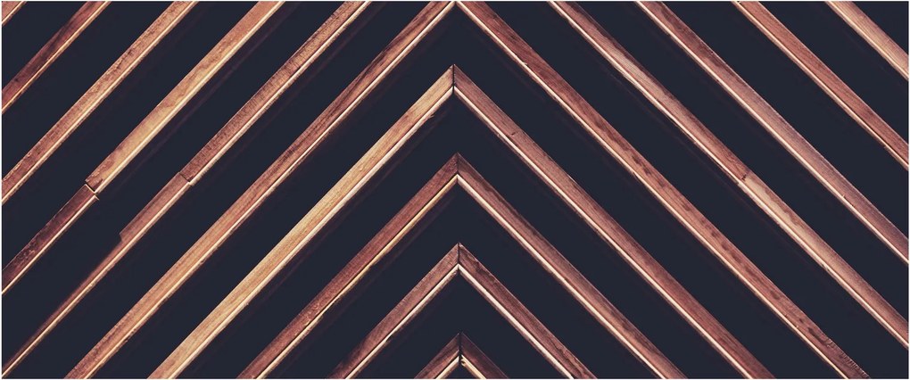 Obraz dreveného motívu na čiernom pozadí (120x50 cm)