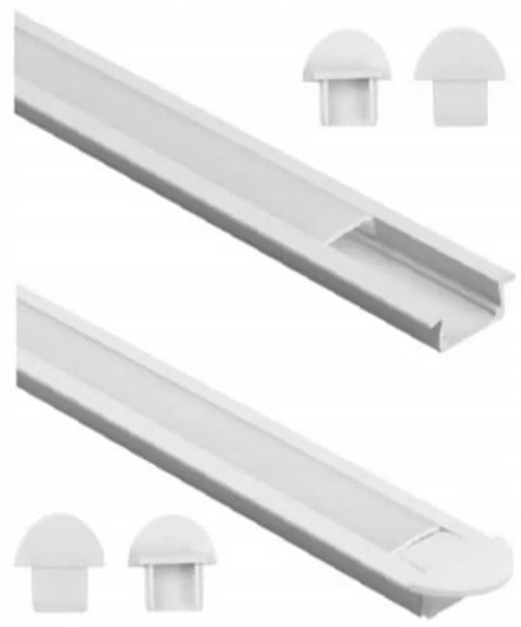 ECOLIGHT Hliníkový profil 2m zapustený biely set
