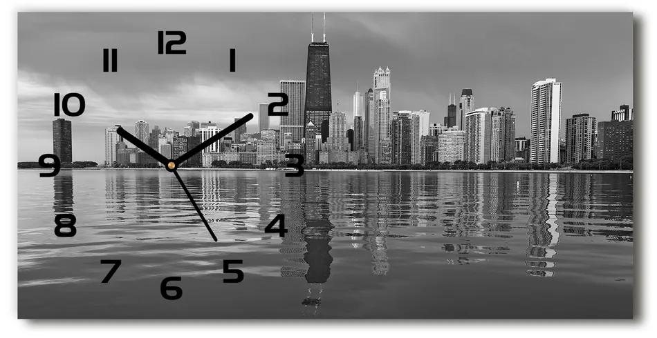 Vodorovné Moderné sklenené hodiny na stenu Chicago pl_zsp_60x30_f_77638658