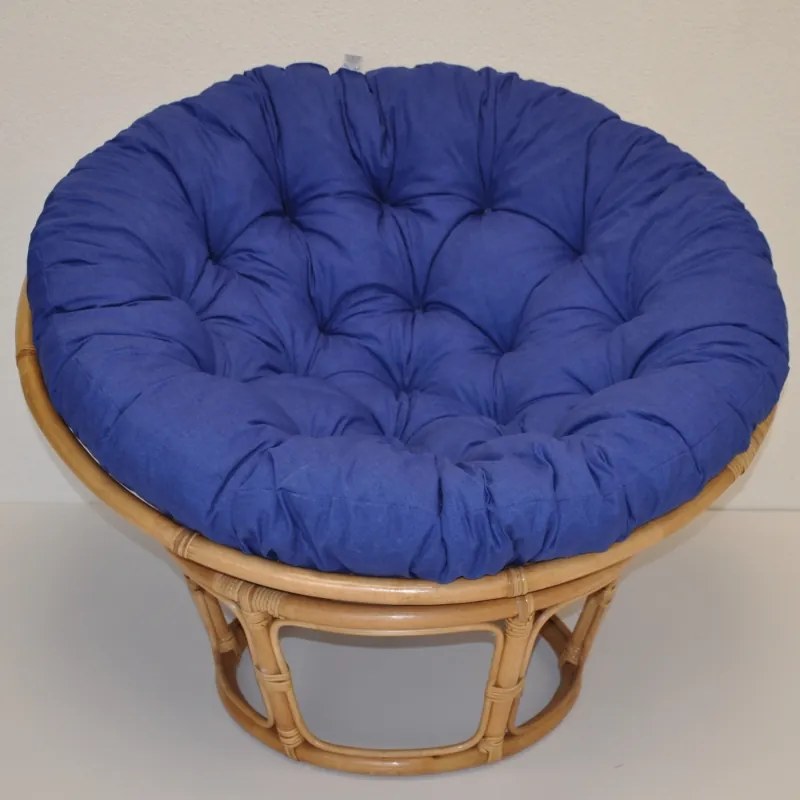 Relaxačný papasan DEMETRIA — ⌀100 cm, ratan, látka, medová / viac farieb Fialový melír