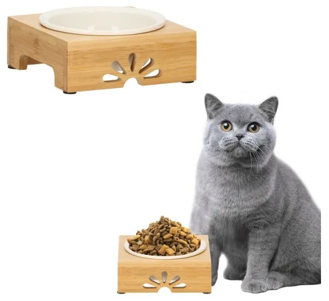 SPRINGOS Keramická miska so stojanom 14 cm pre psa / mačku SPRINGOS MAU