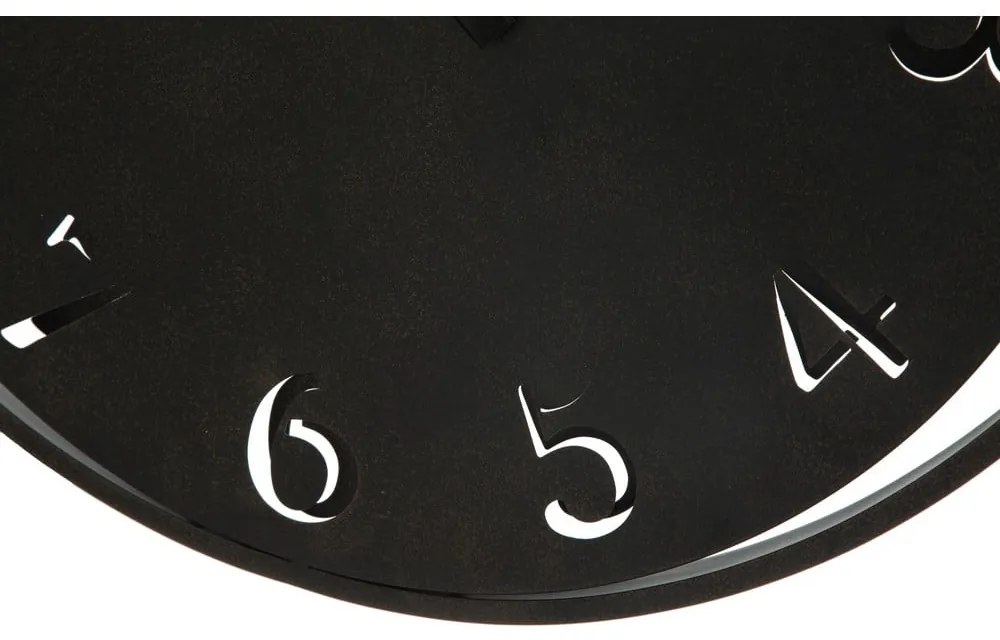 Čierne nástenné hodiny Mauro Ferretti Circle, ⌀ 60 cm
