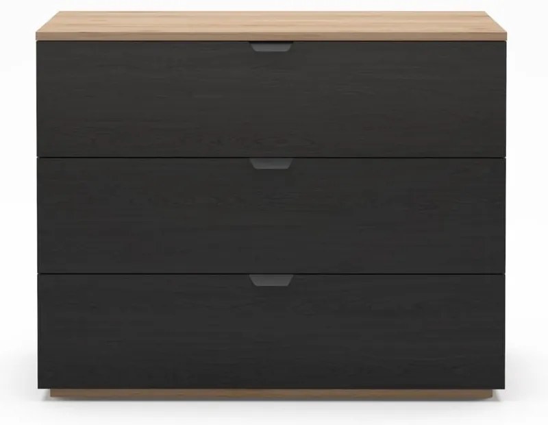 Komoda v dekore duba v čierno-prírodnej farbe 100x80x40 cm Dennis – Marckeric