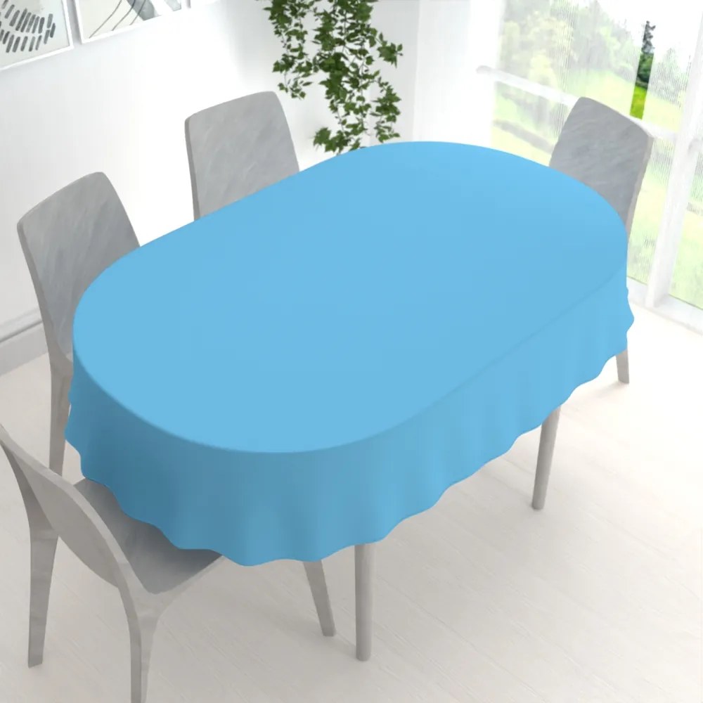 Biante Dekoračný oválny obrus Rongo RG-065 Svetlo modrý 120x140 cm