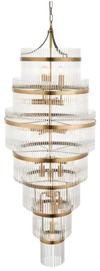 Endon 112793 - Luster na reťazi MARIETTA GRAND 21xE14/6W/230V mosadz/číra