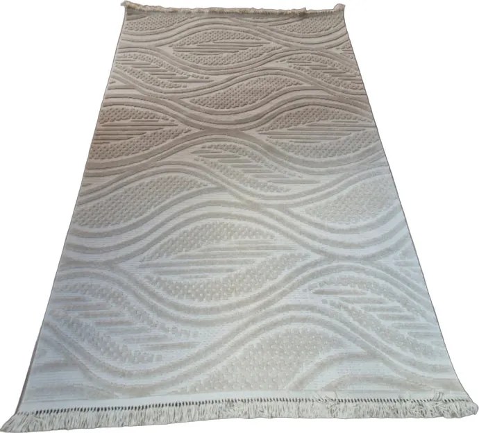 HU Béžový moderný koberec TWIST BEIGE 31204A Rozmer: 60x100 cm