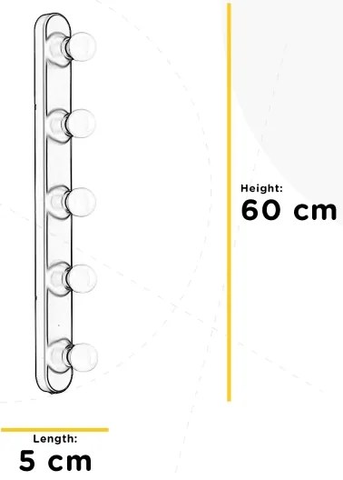 ONLI - Nástenné svietidlo HOLLYWOOD 5xE14/6W/230V čierna