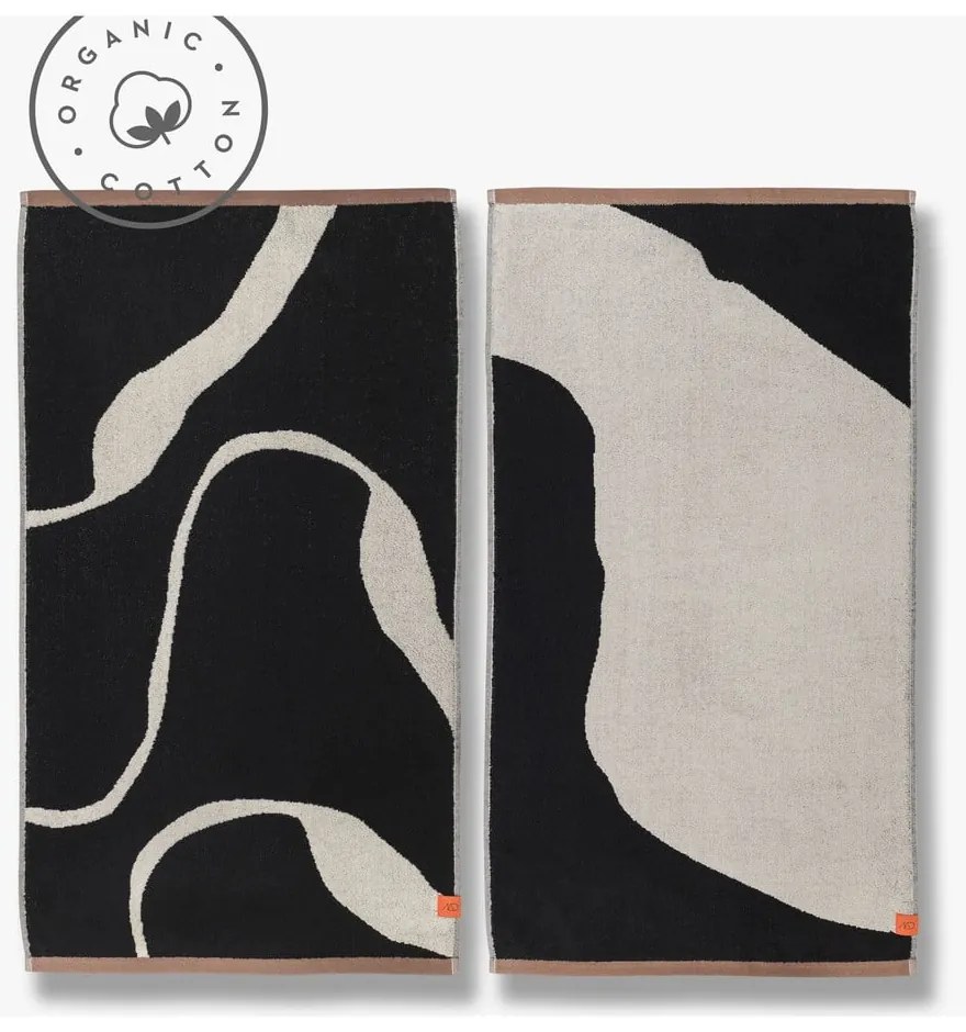 Čiernobiele uteráky v súprave 2 ks z Bio bavlny 50x90 cm Nova Arte – Mette Ditmer Denmark
