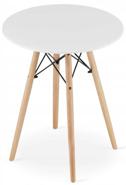 Jedálenský stôl TODI biely 60 cm s dvoma stoličkami LAGO zelené