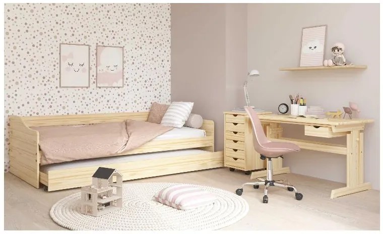 Inter Link Výsuvná detská posteľ Leonie (prírodná, 90 x 200 cm) (100394248)