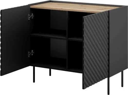 Komoda Onda 2D čierna/dub artisan