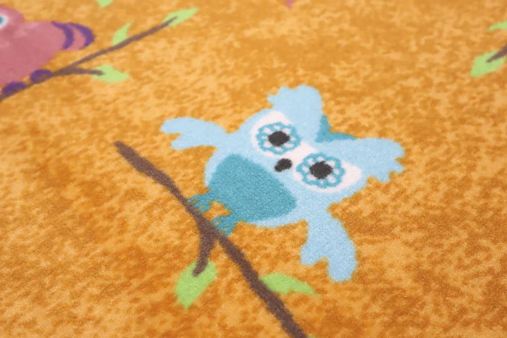 Vopi koberce Detský kusový koberec Sovička Silk 5248 oranžovožltý - 120x170 cm