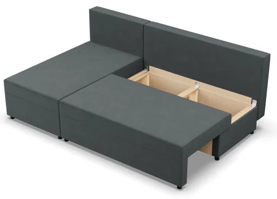Rohová rozkladacia sedačka FERMO Kronos tmavosivá