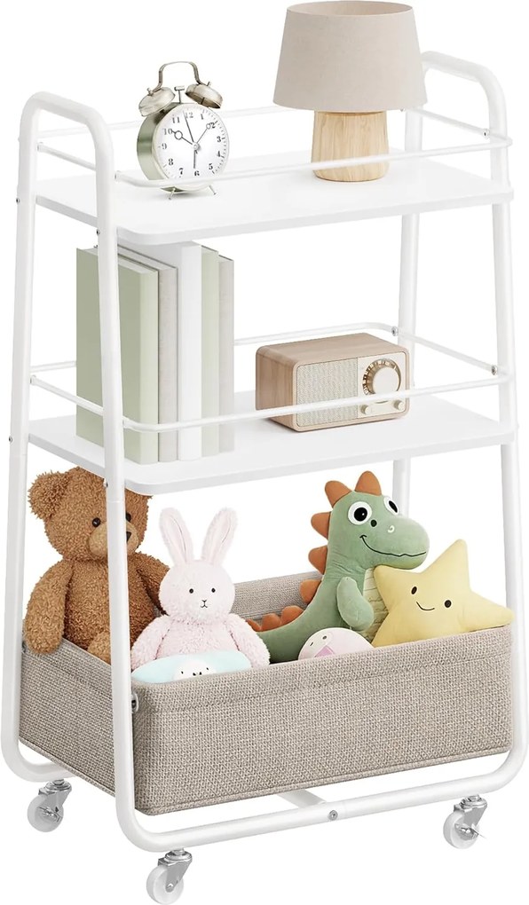 VASAGLE LILEA pojazdný úložný vozík s textilným košom