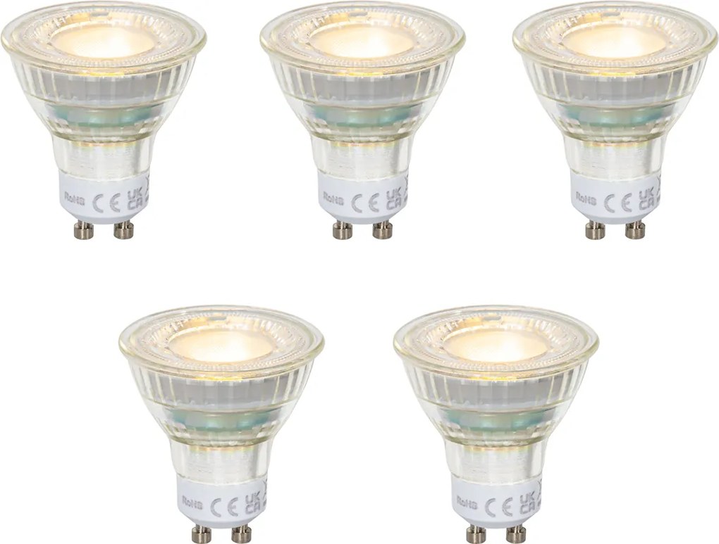 Sada 5 GU10 50mm čírych LED žiaroviek 2,5W 450 lm 2700K