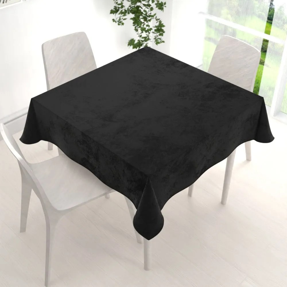 Biante Zamatový štvorcový obrus Velvet Prémium SVP-023 Čierny 120x120 cm