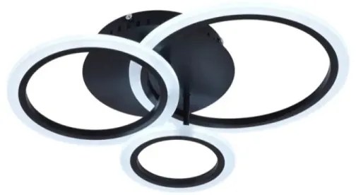 LED Stmievateľný prisadený luster LED/40W/230V čierna + diaľkové ovládanie