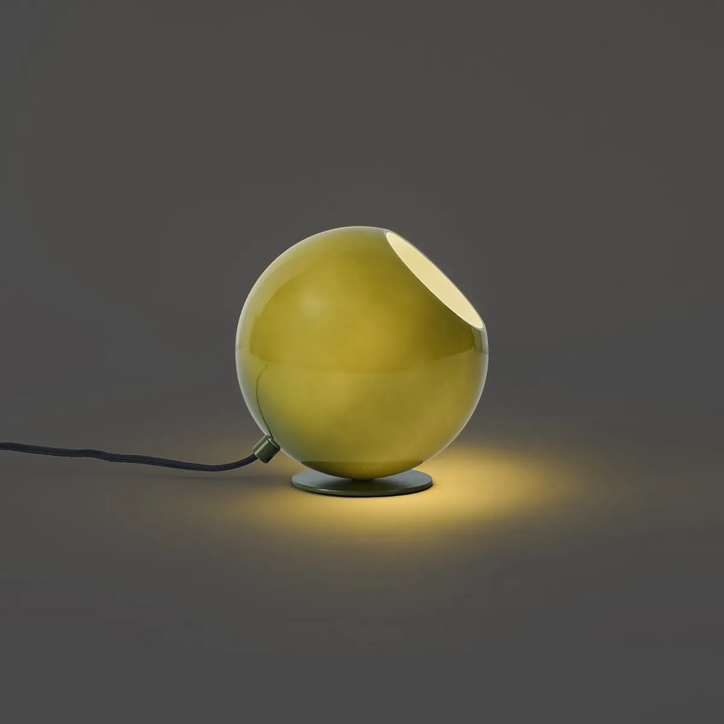 Retro stolná lampa zelená so sklom - Mabel